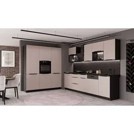 Küchen-Preisbombe Küchenzeile ARONA LOFT 280 + 180 cm Kaschmir Schwarz