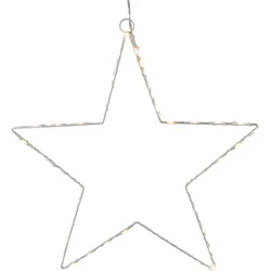 LED Stern AM DESIGN, silber (silberfarben), Ø:38cm, Lampen, Weihnachtsstern aus Draht, mit Öse zum Aufhängen,Weihnachtsdeko aussen