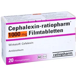 CEPHALEXIN-ratiopharm 1000 mg Filmtabletten 20 St
