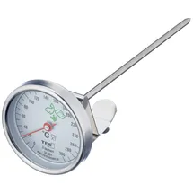 TFA Dostmann Analoges Fettthermometer, aus Edelstahl, praktischer Küchenhelfer, optimale Frittiertemperatur, Silber, L 51 x B 60 x H 162 mm