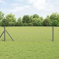 vidaXL Eurozaun 0,8 x 10 m Grau/Eisen