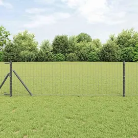 vidaXL Eurozaun 0,8 x 10 m Grau/Eisen