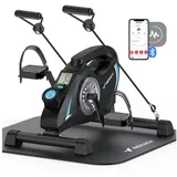 MERACH Pedaltrainer, Beintrainer für Zuhause, Mini Heimtrainer Senioren mit 2 Widerstandsbändern und Rutschfester Matte, Hometrainer Fitnessgerät für Zuhause Büro, Platzsparend