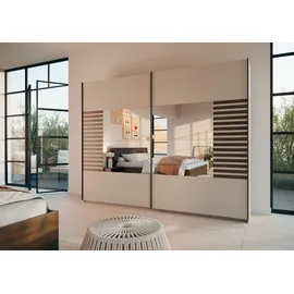 Rauch »Kleiderschrank Schrank Garderobe Schlafzimmerschrank BAREA«, Front- Auflage in moderner Lamellen-Optik und Spiegel MADE IN GERMANY beige