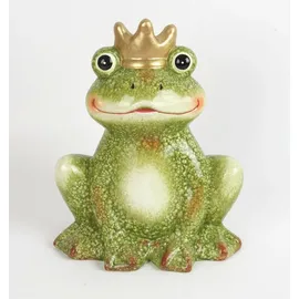 Trendline Trend Line Gartenfigur TrendLine Dekofigur Keramik Frosch mit Krone 22 x grün