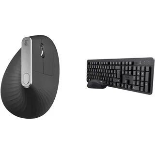 Logitech MX Vertical, Ergonomische & Trust Ymo II Leise Tastatur Maus