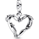PANDORA ME Stacheldraht-Herz Medaillon aus Sterling Silber, aus der PANDORA Me Collection, 792526C00