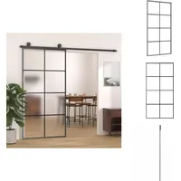 Vidaxl - Schiebetür Aluminium Und Esg Glas 102,5x205 Cm Schwarz - Schiebetür - Alu-türe - Glasschiebetür - Gardinenvorhangtür - Wohnungstür