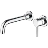 Tigrezy - Wandmontierter Waschbecken-Wasserhahn, hochwertige Messing-Wandmontage-Mischbatterie, verdeckter Badezimmer-Wasserhahn, 360° drehbarer