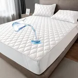 mafudoxi Wasserdichter Matratzenschoner 180x200cm, Atmungsaktive Matratzenauflage, Mikrofaser Matratzenbezug, Wasserfeste Matratzenschutz Inkontinenzunterlage Waschbar - Weiß