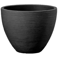 Dehner Pflanztopf Vino, Ø 40 cm, Höhe 31 cm, Kunststoff, anthrazit