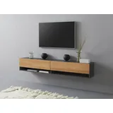 vogl möbelfabrik Lowboard »1237«, Breite 184 cm, hängend und stehend, Front Eiche furniert