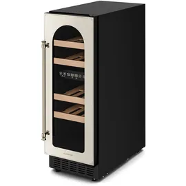 Klarstein Vinovilla Victoria 17 Weinkühlschrank - 17 Flaschen, 2 Zonen, 5-22 °C, Touchpanel, LED-Steuerung, UV-Schutz, Leiser Betrieb, Eingebaut/Freistehend, Vintage-Design