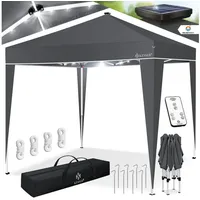 Kesser - Pavillon Faltpavillon 3x3m mit led Beleuchtung Solar