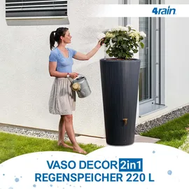 4rain VASO 2in1 DECOR Regenspeicher 220 l graphite grey