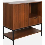 sweeek - Sideboard Mit Nussbaumholzdekor Und 1 Tür