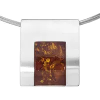 Ostsee-Schmuck Gleiter-Venja Halsreif Silber 925/000 - Bernstein