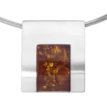 Ostsee-Schmuck Gleiter-Venja Halsreif Silber 925/000 - Bernstein