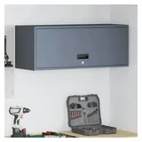 vidaXL Hängeschrank Wandschrank für die Garage mit Gasdrucklift-Tür 90 x 33 x 35 cm Schwarz