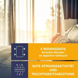 Beco Federkernmatratze BeCo Diamant Plus, 26 cm Luxushöhe, Gelschaum Topper fest integriert, kein Verrutschen (90x200 cm, H2 (0kg-100kg))
