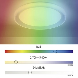 Leuchtendirekt LOLA Smart Disc LED-Deckenlampe schwarz/weiß, RGBW