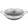 4big.fun Wok Bratpfanne aus Edelstahl 36 cm Antihaft Wabenstruktur Wokpfanne mit Glasdeckel Asia Schmortopf ofenfest Induktion