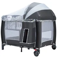 Costway Baby-Reisebett, klappbar, mit abnehmbarem & verstellbarem Moskitonetz