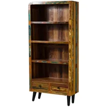 Massivmoebel24 Bücherregal 90 x 35 x 180 cm Mehrfarbig