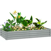 Outsunny Hochbeet 180 x 90 x 30 cm Silber