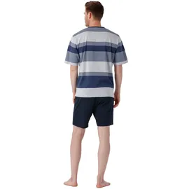 HAJO Pyjama kurz Blau/Grau 4XL