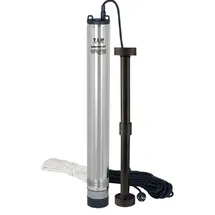 T.I.P. Brunnenpumpe - Tiefbrunnenpumpe Edelstahl mit Automatik, 5.400 l/h, 5,3bar, 53m sandresistent durch erweiterbaren Fuß, ab Brunnen Ø10cm) BigWell 90-53 AUT, 30084