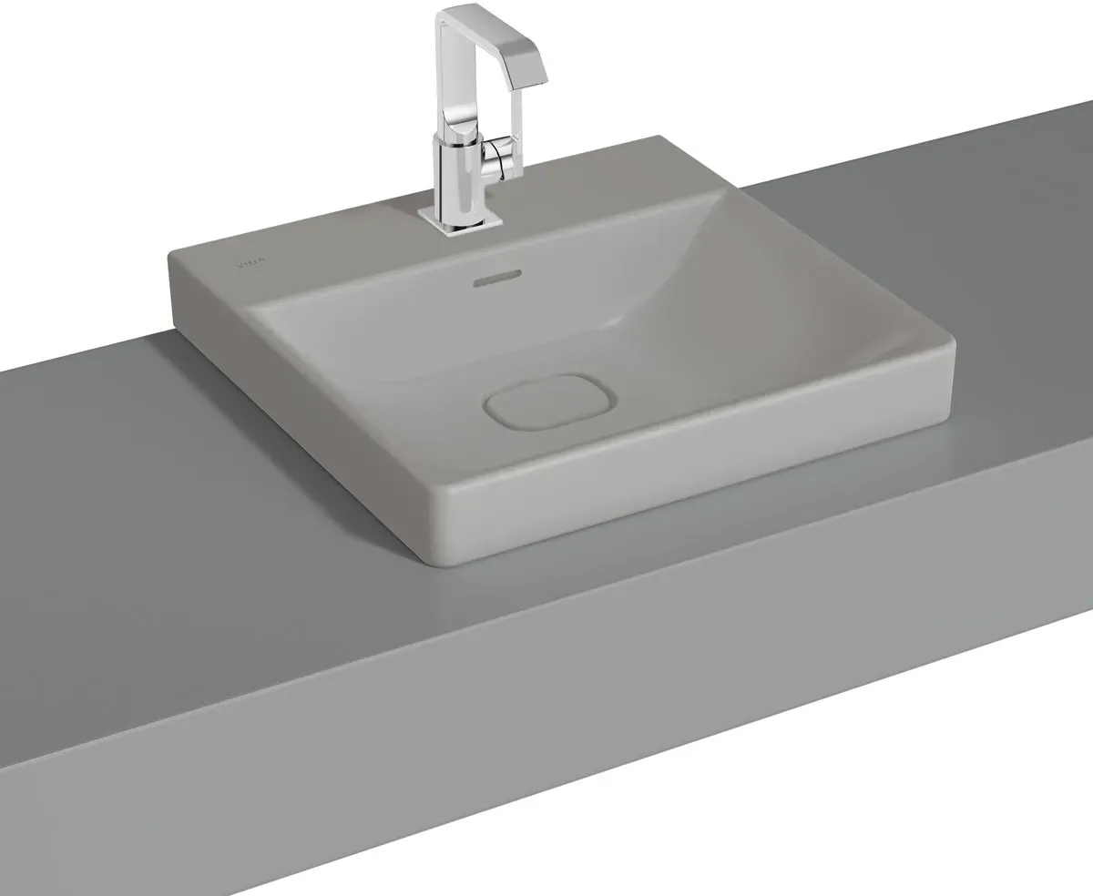 VitrA New Metropole Aufsatzwaschtisch wandgebunden rechteckig 50 x 47 cm mit Hahnloch,7525B476-7211 7525B476-7211