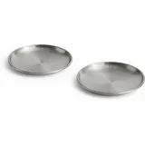 HAY Outdoor Market Speiseteller 2er Set Silber