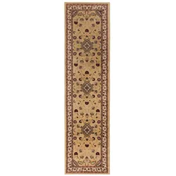 Kadima Design Traditioneller Teppich in Trendfarben `Glazert` . Farbe: Braun, 66x300 cm