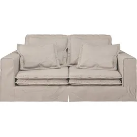 Home Affaire 3-Sitzer HOME AFFAIRE "ALISSAS BIS mit vielen Kissen, Biesen an den Kissen", beige, B:196cm H:95cm T:108cm, 92% Polyester, 8% Nylon, Sofas, Hussen-Optik, kleine Taschen an der Seite zum Verstauen