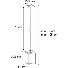 QAZQA Charlois 1-flg. E27 14 cm Rechteckig Schwarz