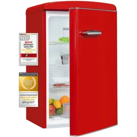 Exquisit RKS120-V-H-160E Retro-Kühlschrank (122 l, 895 mm hoch, Rot)