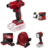 Einhell Akku-Camping-Set Power X-Change (18 V, inkl. Akku-Luftpumpe, Akku-Kaffeemaschine, Akku-Lampe, Akku-Ventilator, 2x 4,0 Ah Akku, Ladegerät)