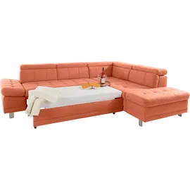 sit&more Ecksofa SIT & MORE "Limit L-Form", orange (terrakotta), B:275cm H:89cm T:217cm, Kunstleder SOFTLUX;Luxus-Microfaser ALTARA NUBUCK (100% Polyester);Struktur (100% Polyester), Sofas, Ecksofa, wahlweise mit Bettfunktion und Bettkasten