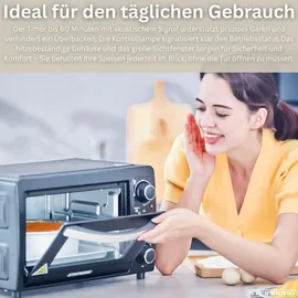 Steinborg Mini Backofen 15 Liter Schwarz
