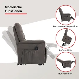 Duo Collection TV-Sessel Stoff 80 x 115 x 93 cm graubraun