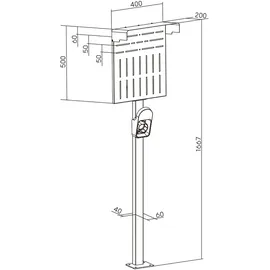 InLine InLine® Universal Wallbox-Standfuß XL mit EV-Ladekabel Halterung,