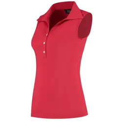 Par 69 Golf Bardot Damen Polo ärmellos rot