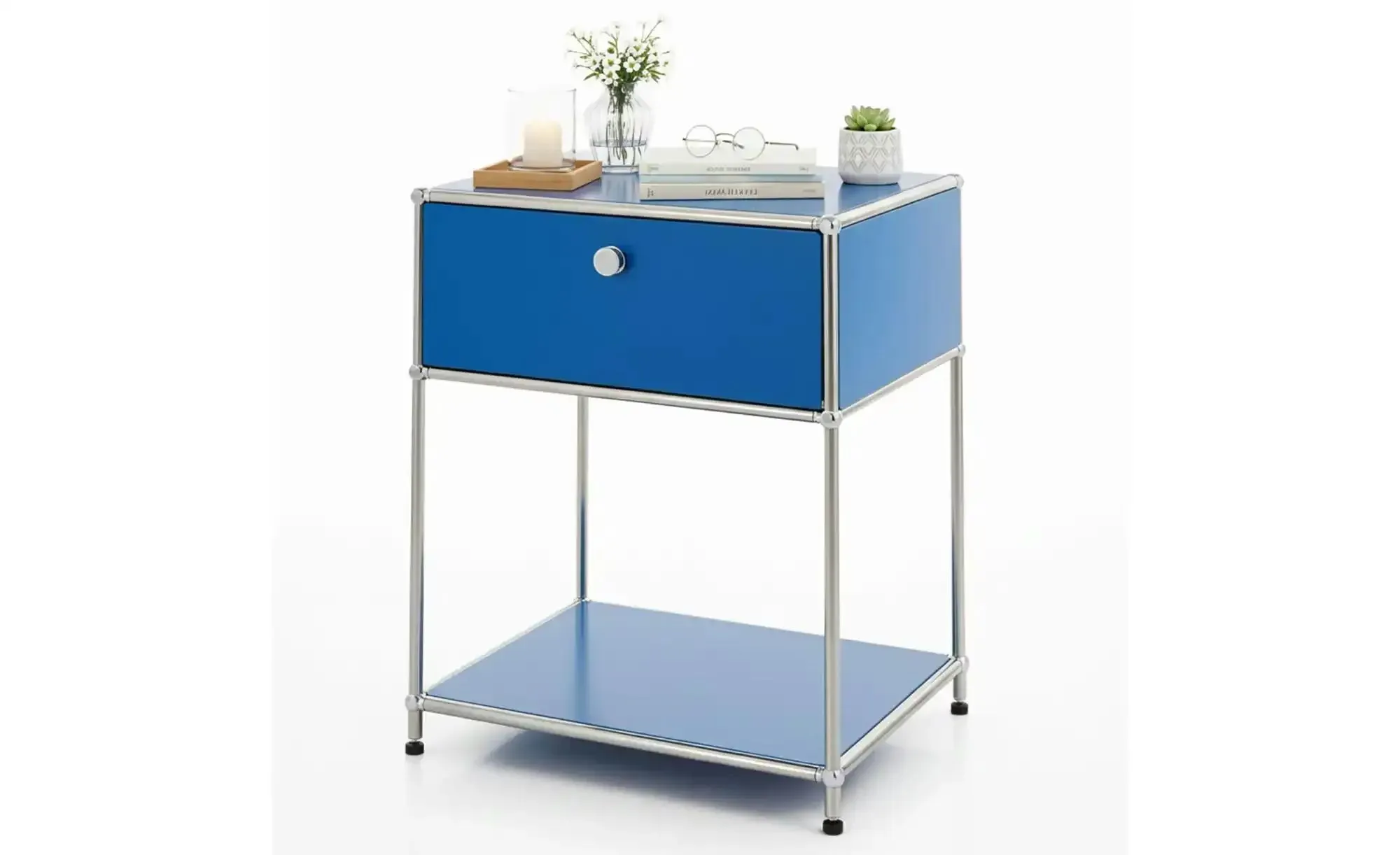 Floordirekt Metallregal   ¦ blau ¦ Maße (cm): B: 50 H: 65