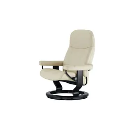 Stressless Relaxsessel Leder 85 x 100 x 77 cm creme mit Hocker