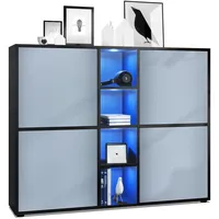 Vladon Highboard, Pastellblau, 130.5x105.5x35.5 cm, Wohnzimmer, Kommoden & Sideboards,