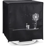 kwmobile Hülle kompatibel mit Thermomix TM5 / TM6 - Küchenmaschine Abdeckhaube - in Weiß Schwarz Pusteblume Love