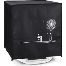 kwmobile Hülle kompatibel mit Thermomix TM5 / TM6 - Küchenmaschine Abdeckhaube - in Weiß Schwarz Pusteblume Love