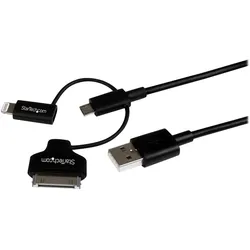 StarTech.com 1m Lightning oder 30-pin Dock oder Micro USB auf USB Kabel