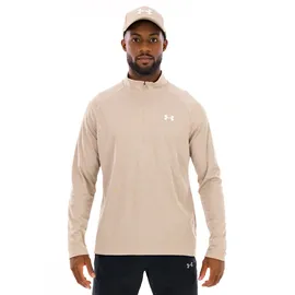 Under Armour Tech Textured 1/2-Zip Trainingsshirt Herren 299 city khaki/khaki base/white M